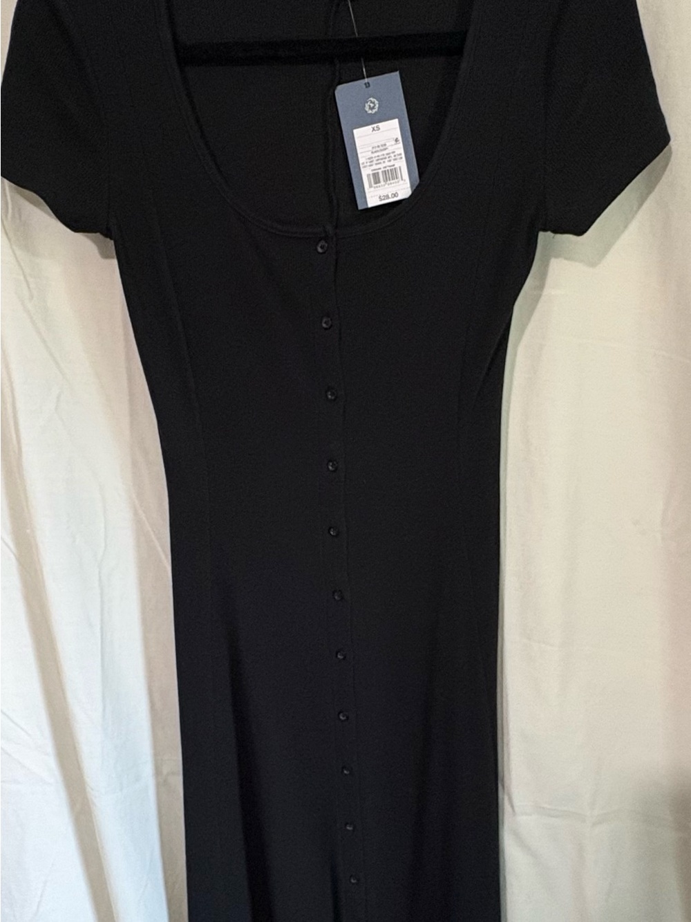Universal Thread Black Button-Front Midi Dress